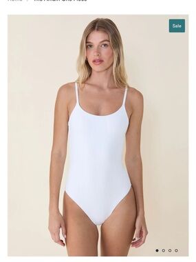 Minimal Ribbed One-Piece Swimsuit - White